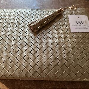 Virginia Wolf Gold Woven Clutch